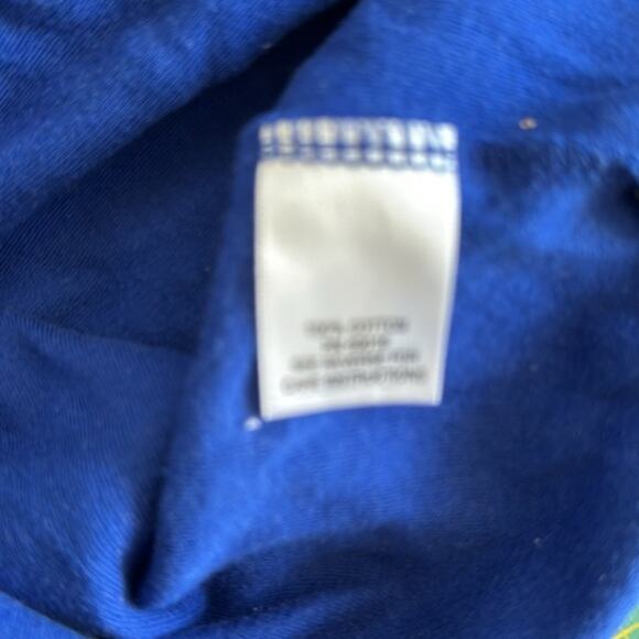 Women's Blue Silver Metallic Long Sleeve Pullover Turtle Neck Top sz 3X - Picture 4 of 6